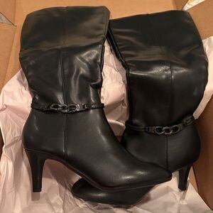 Karen Scott Wonen’s Hanna Dress Boots Black Size 7M.